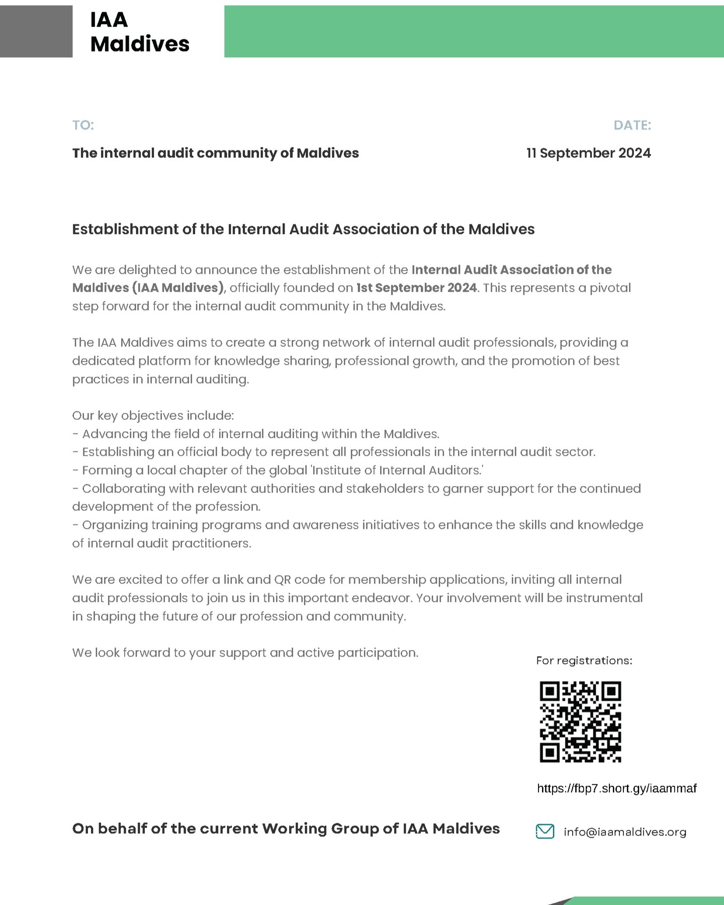IAA Maldives Is Founded